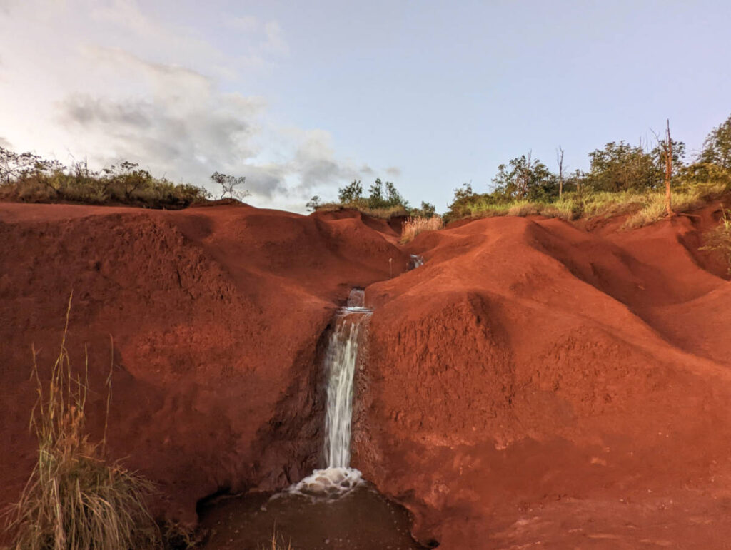 Red Dirt Falls by Road to Waimea Canyon South Shore Kauai Hawaii