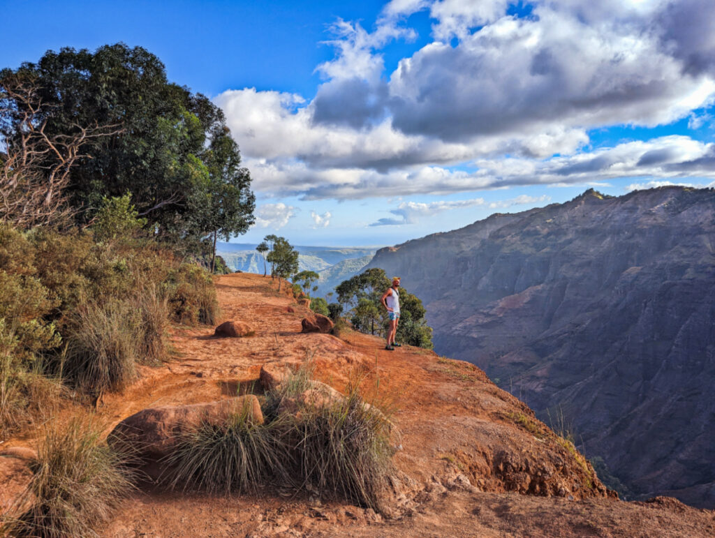 Rob Taylor Hiking Canyon Trail in Waimea Canyon State Park South Shore Kauai Hawaii