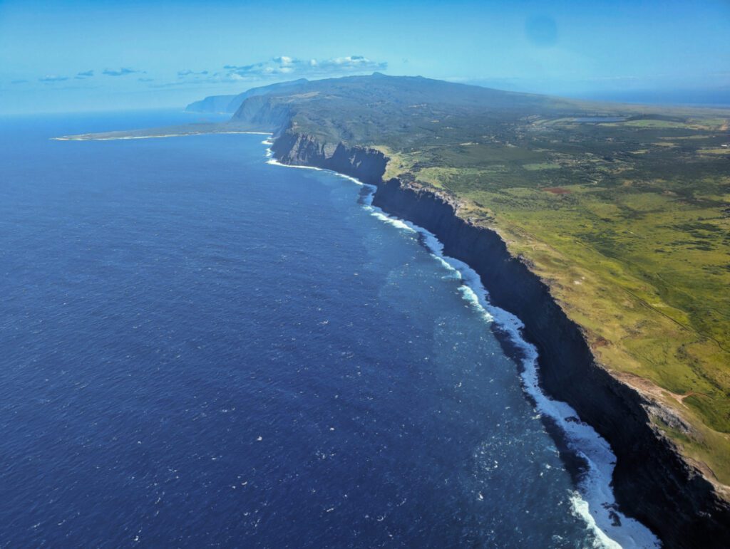 Sea Cliffs of North Shore Molokai from Mokulele Air Hawaii