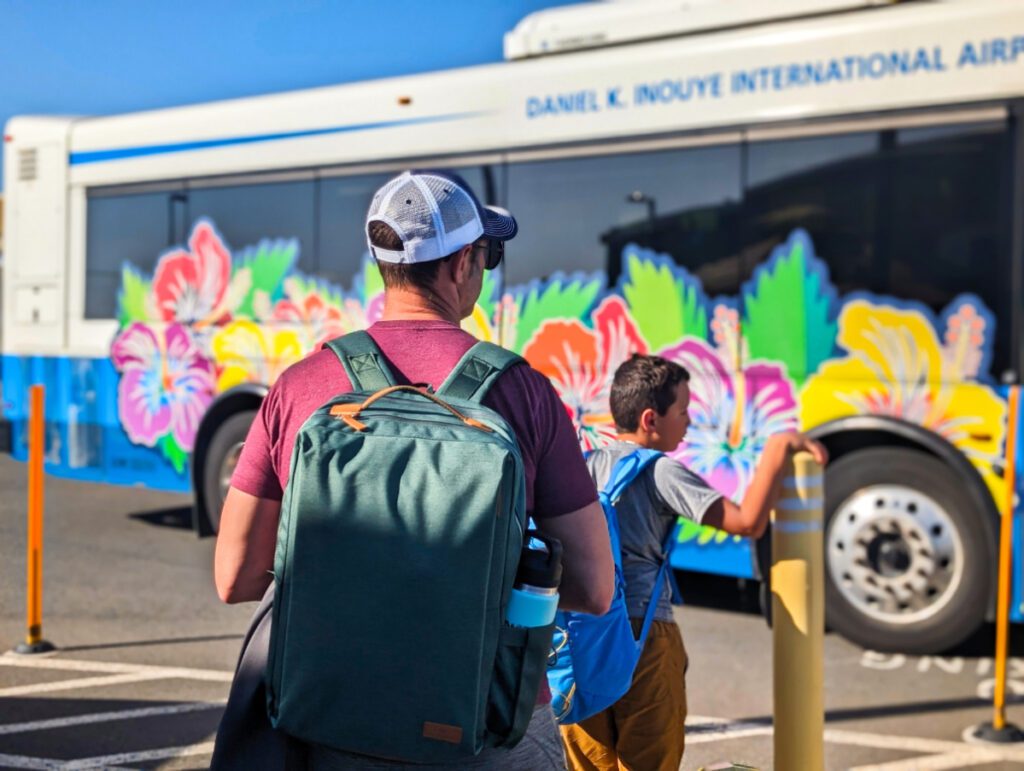 Taylor Family catching Honolulu Airport Transit from Mokulele Airlines Oahu Hawaii