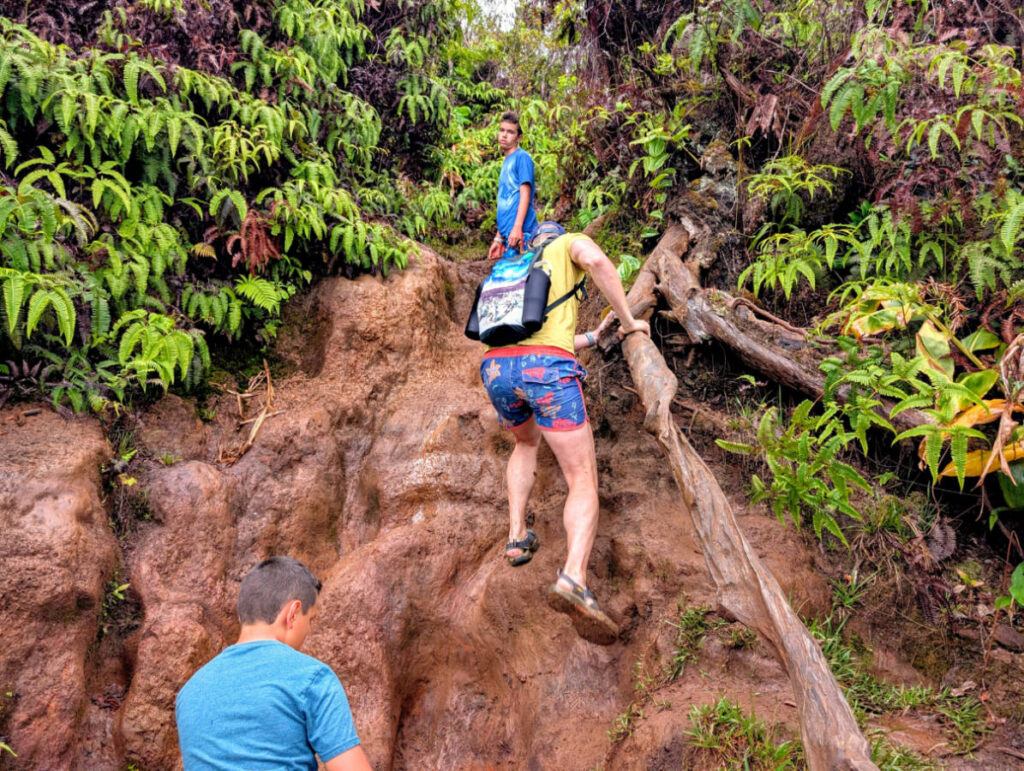 Taylor Family hiking Pihea Trail Kokee State Park Kauai Hawaii